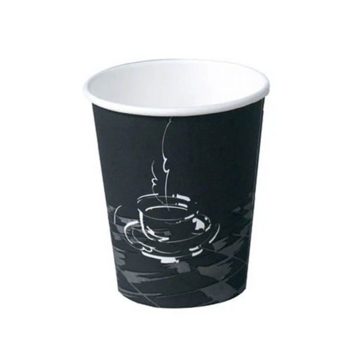 Sort kaffebæger pap 25cl Ø80xH90mm (1000 stk)