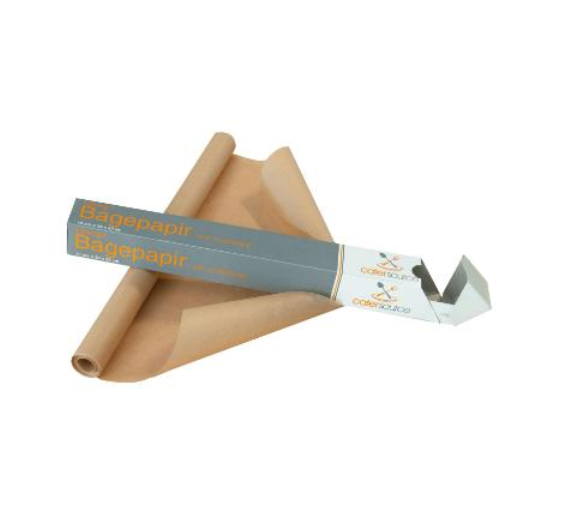 Bagepapir Catersource I Ark Ubleget L42xB38cm med Silikone Brun (24 ruller)